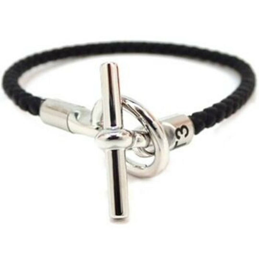 Hermes(エルメス)のエルメス ブレスレット NOIR SILVER 金具 T3 H071681 FP レディースのアクセサリー(ブレスレット/バングル)の商品写真