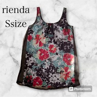 rienda - rienda Ssize 花柄ワンピース　ブラック　透け　