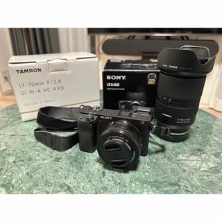 ソニー(SONY)の【美品/即日発送】SONYα6400+SELP1650 &タムロン17-70(ミラーレス一眼)