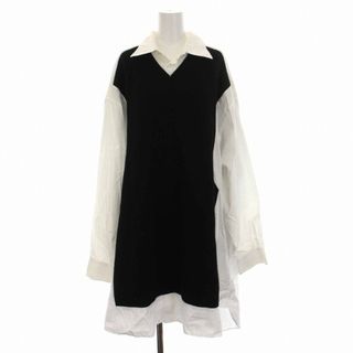 Maison Martin Margiela - メゾンマルジェラ 1 ニット シャツドレス ワンピース 長袖 XS 黒 白