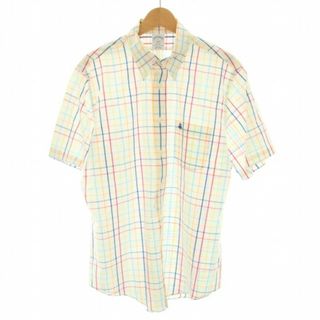 ブルックスブラザース(Brooks Brothers)のBROOKS BROTHERS シャツ ボタンダウン 半袖 チェック柄 L 白(シャツ)