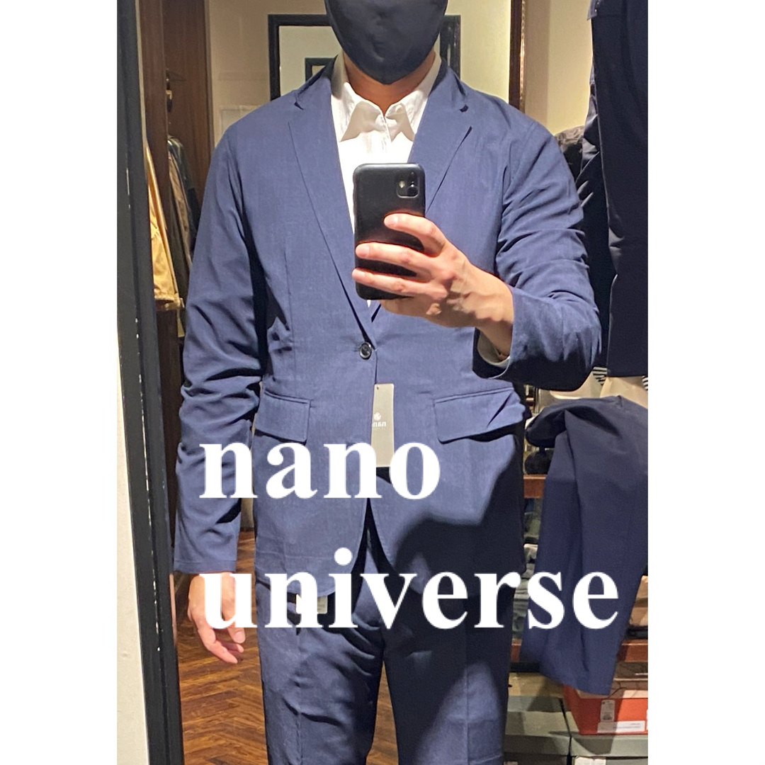 nano・universe(ナノユニバース)の清凉 ウォッシャブル Lサイズ  速乾 セットアップ スーツ ネイビー メンズのスーツ(セットアップ)の商品写真