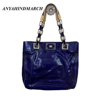 ANYA HINDMARCH - 美品　ANYAHINDMARCH エナメル 本革レザー　トートバック　