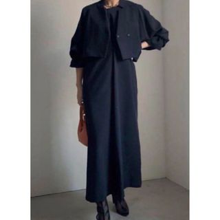 アメリヴィンテージ(Ameri VINTAGE)のAMERI OTONA SHORT JACKET SET UP DRESS(ロングワンピース/マキシワンピース)