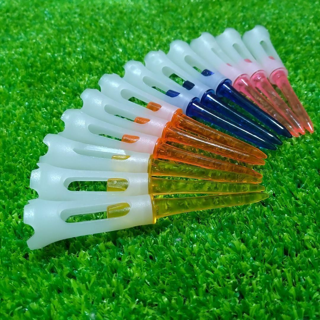 ゴルフティー ロング 12本セット 83㍉ 4ツ爪 プラスチック マルチカラー スポーツ/アウトドアのゴルフ(その他)の商品写真