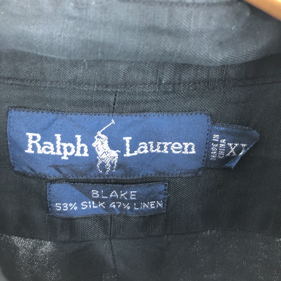 Ralph Lauren(ラルフローレン)の古着 ラルフローレン Ralph Lauren BLAKE 長袖 シルク×リネン ボタンダウンシャツ メンズXL /eaa443603 メンズのトップス(シャツ)の商品写真
