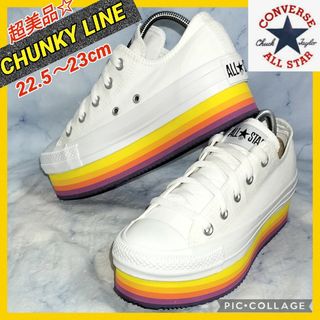 コンバース(CONVERSE)の【★超美品★送料無料！】コンバース CHUNKY LINE ホワイト レディース(スニーカー)