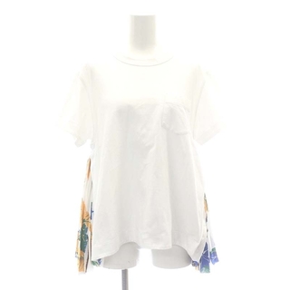 サンサーフ 東洋 sacai フラワープリーツTシャツ カットソー 半袖 白(Tシャツ(半袖/袖なし))