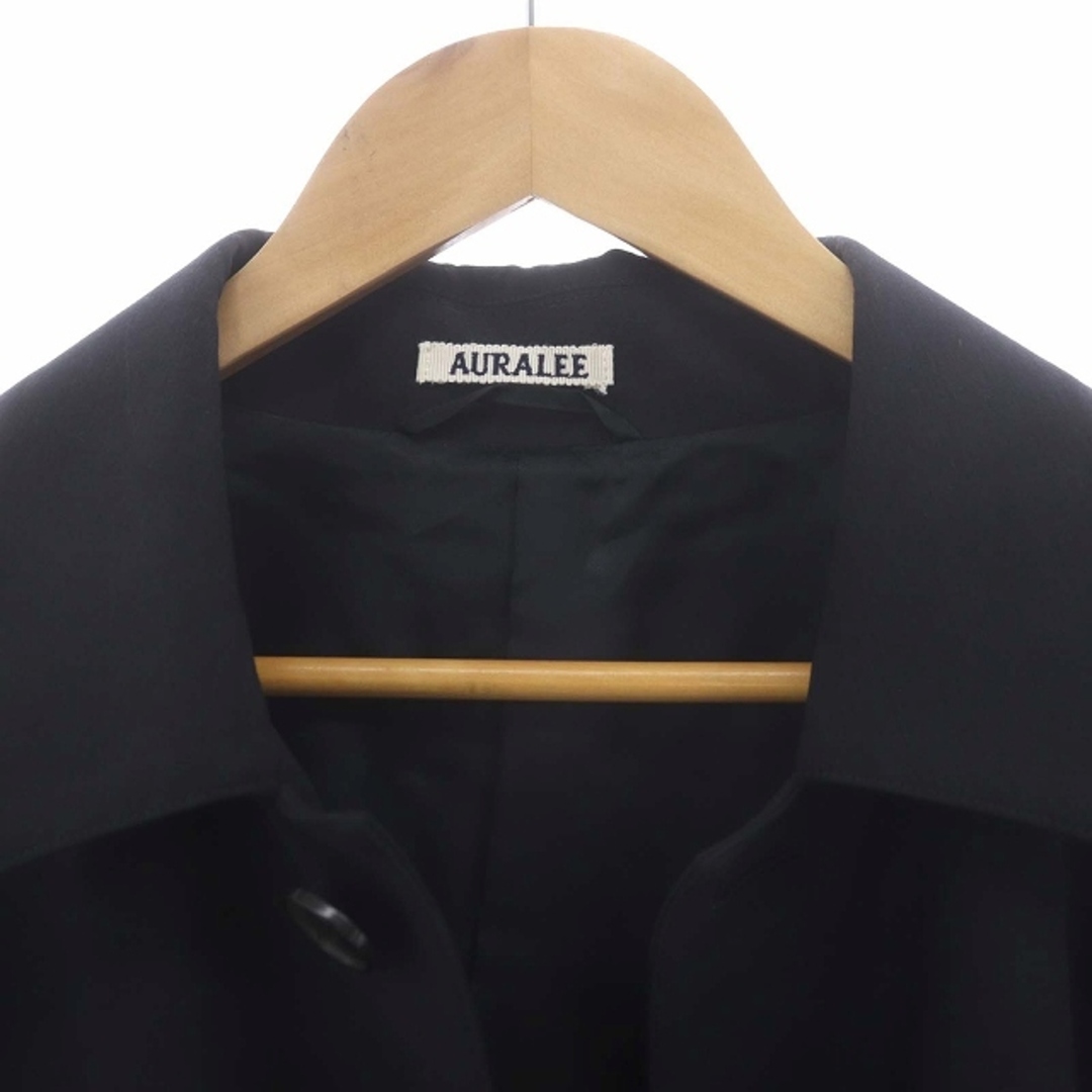 オーラリー コート ステンカラー ロング ウール 4 M 濃紺 メンズのジャケット/アウター(ステンカラーコート)の商品写真