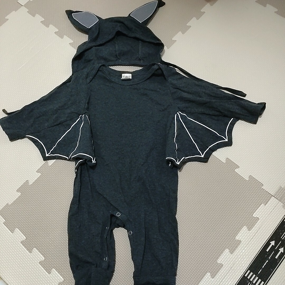 ハロウィン　コスプレ　こうもり　90　キッズ　ベビー　ロンパース キッズ/ベビー/マタニティのキッズ服男の子用(90cm~)(その他)の商品写真