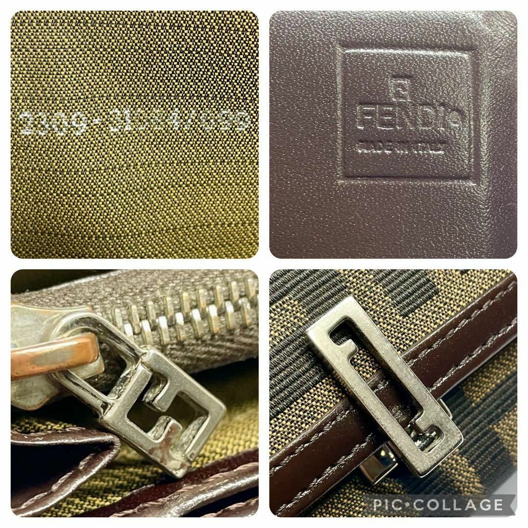 FENDI(フェンディ)の【フェンディ/美品】長財布【ズッカ/FF/ロゴ金具/キャンバス/レザー/小銭入】 レディースのファッション小物(財布)の商品写真