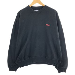 フィラ(FILA)の古着 90年代 フィラ FILA カナダ製 ワンポイントロゴスウェットシャツ トレーナー メンズL ヴィンテージ /eaa429787(スウェット)