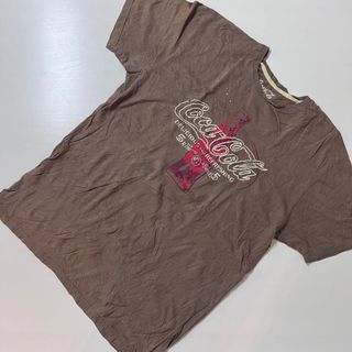 コカ・コーラ - US 輸入　Tシャツ　コカコーラ　企業　ブラウン　Lサイズ　ヴィンテージ　刺繍