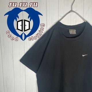 ナイキ(NIKE)の[古着]NIKE　半袖　Tシャツ　ワンポイント刺繍　スウッシュロゴ　シンプル　黒(その他)