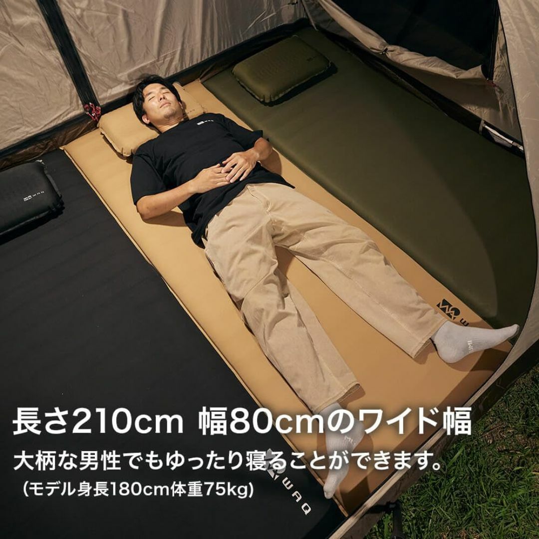 【色: タン(TAN)】WAQ RELAXING WIDE MAT リラクシング スポーツ/アウトドアのアウトドア(寝袋/寝具)の商品写真