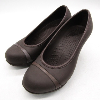 クロックス パンプス ラウンドトゥ ウエッジソール ブランド シューズ 靴 レディース W6サイズ ブラウン crocs(ハイヒール/パンプス)