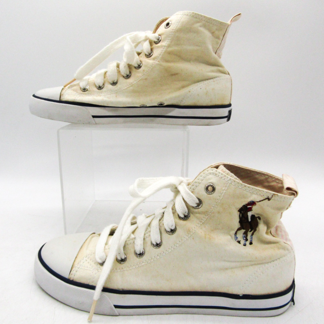 Ralph Lauren(ラルフローレン)のラルフローレン スニーカー ハイカット ブランド ビッグポニー シューズ 靴 白 レディース 24サイズ オフホワイト RALPH LAUREN レディースの靴/シューズ(スニーカー)の商品写真