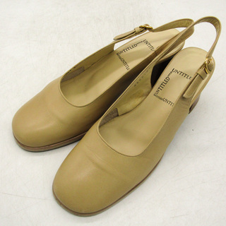 アンタイトル(UNTITLED)のアンタイトル パンプス チャンキーヒール ブランド シューズ 靴 日本製 レディース 22.5サイズ ベージュ UNTITLED(ハイヒール/パンプス)