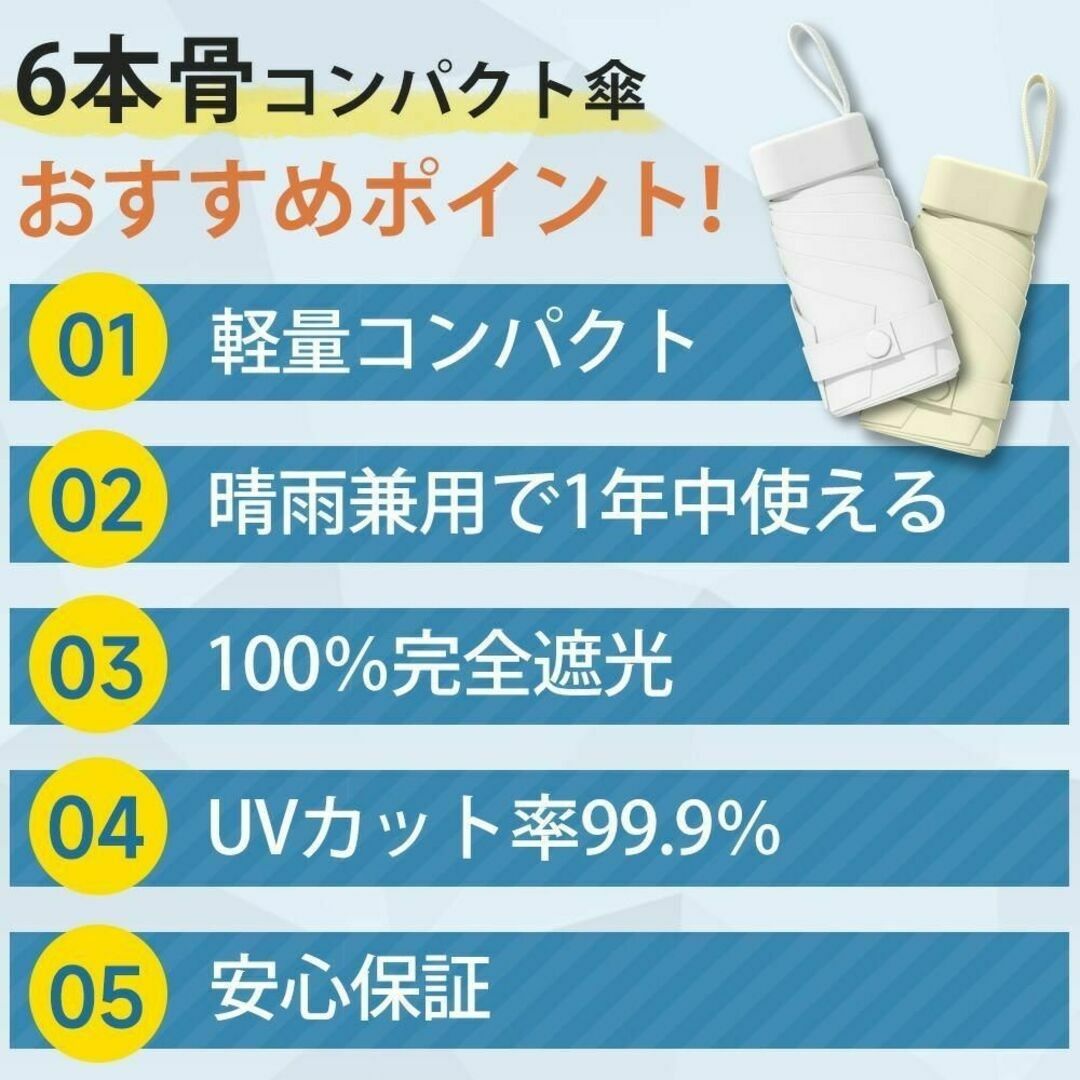 【UVカット】折りたたみ傘 晴雨兼用傘 日傘 メンズ レディース 紫外線対策 白 レディースのファッション小物(傘)の商品写真