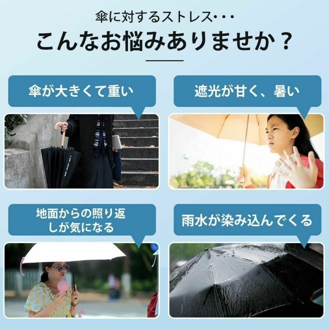 【UVカット】折りたたみ傘 晴雨兼用傘 日傘 メンズ レディース 紫外線対策 白 レディースのファッション小物(傘)の商品写真