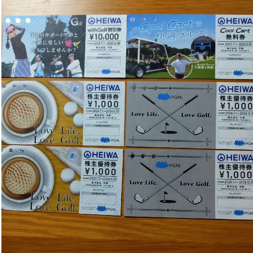 HEIWA　株主優待 チケットの施設利用券(ゴルフ場)の商品写真