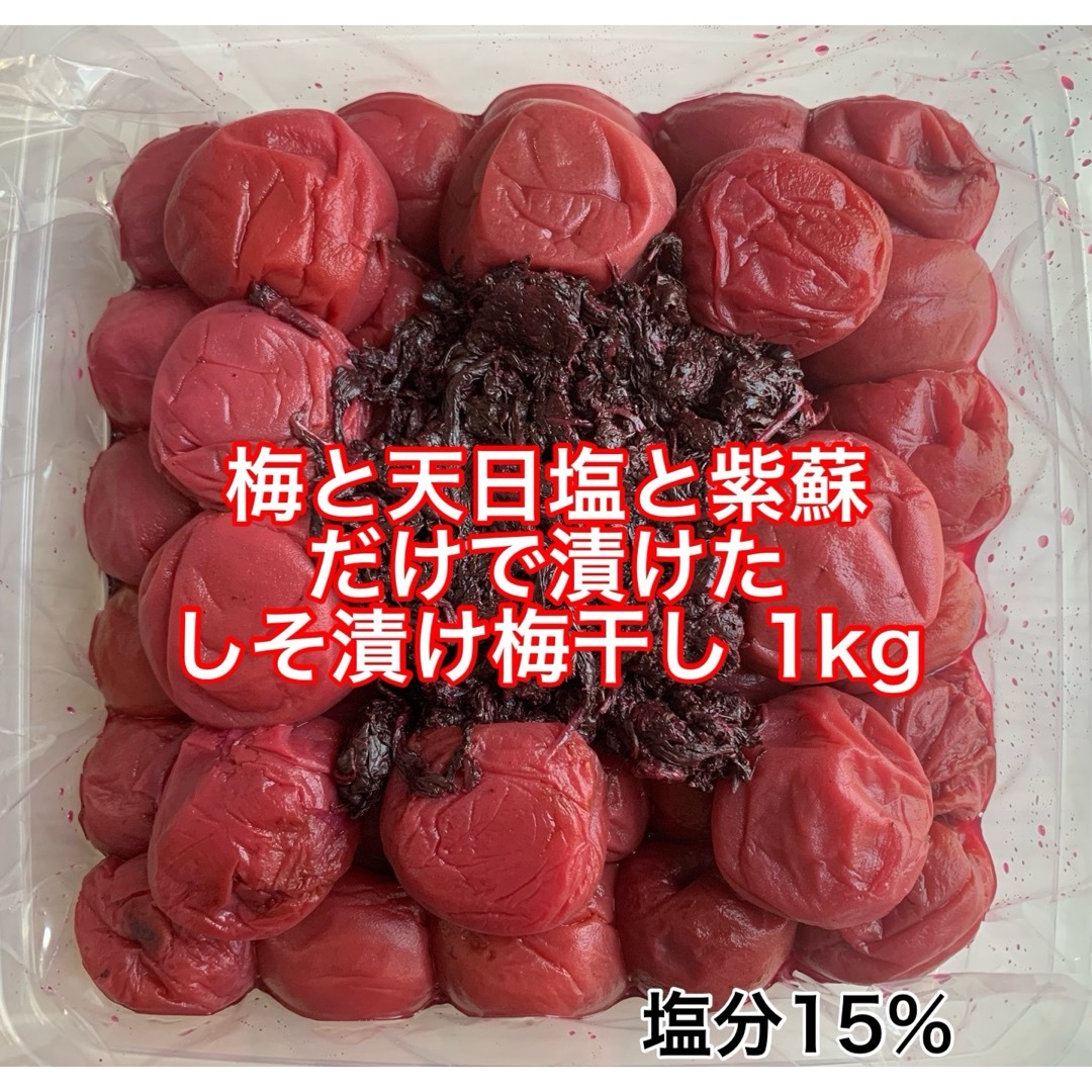 紀州南高梅 訳あり 梅と天日塩と紫蘇だけで漬けた しそ漬け梅干し 1kg 食品/飲料/酒の加工食品(漬物)の商品写真