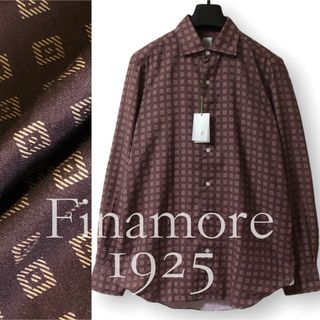 フィナモレ(FINAMORE)の新品 FINAMORE フィナモレ 上質コットン 総柄 長袖 シャツ 41(シャツ)