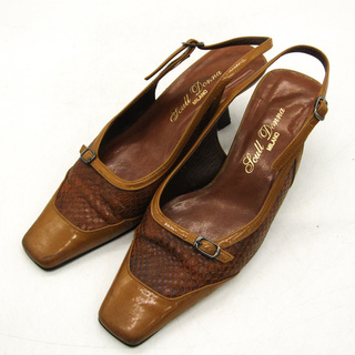 トゥクル ドンナ パンプス スクエアトゥ 本革 レザー ブランド シューズ 靴 日本製 レディース 23サイズ ブラウン Tcull Donna(ハイヒール/パンプス)