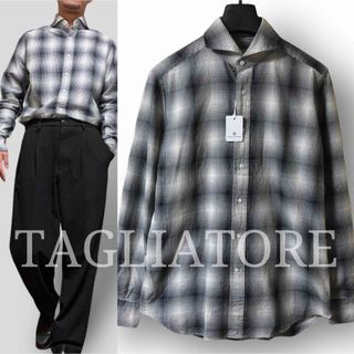 タリアトーレ(TAGLIATORE)の新品 TAGLIATORE タリアトーレ オンブレチェック シャツ 40(シャツ)