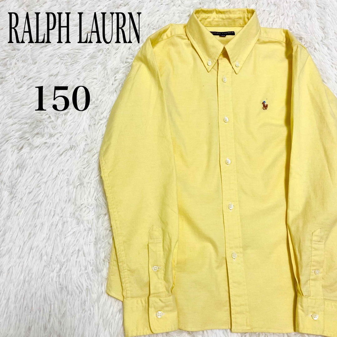 Ralph Lauren(ラルフローレン)の【美品】RALPH LAUREN/長袖シャツ/ポニー刺繍/ボタンダウン/黄色 キッズ/ベビー/マタニティのキッズ服女の子用(90cm~)(ブラウス)の商品写真