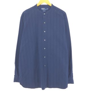 ラルフローレン(Ralph Lauren)の古着 ラルフローレン Ralph Lauren POLO by Ralph Lauren BERNARD  バンドカラー 長袖 コットンシャツ メンズXL /eaa447943(シャツ)