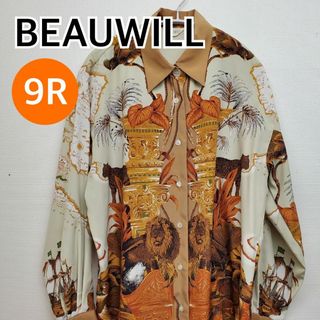 BEAUWILL シャツ ブラウス 長袖 トップス 総柄 9R【CT275】(シャツ/ブラウス(長袖/七分))