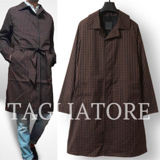 TAGLIATORE - 新品 TAGLIATORE タリアトーレ チェック柄 ベルテッドコート 48