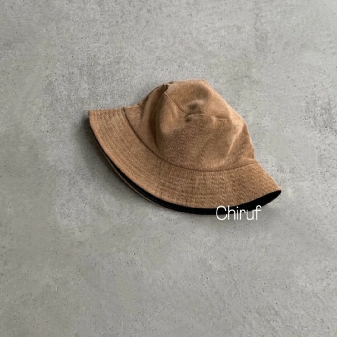 コーデュロイ バケットハット 黒 帽子 レディース ファッション 小物 韓国 レディースの帽子(ハット)の商品写真