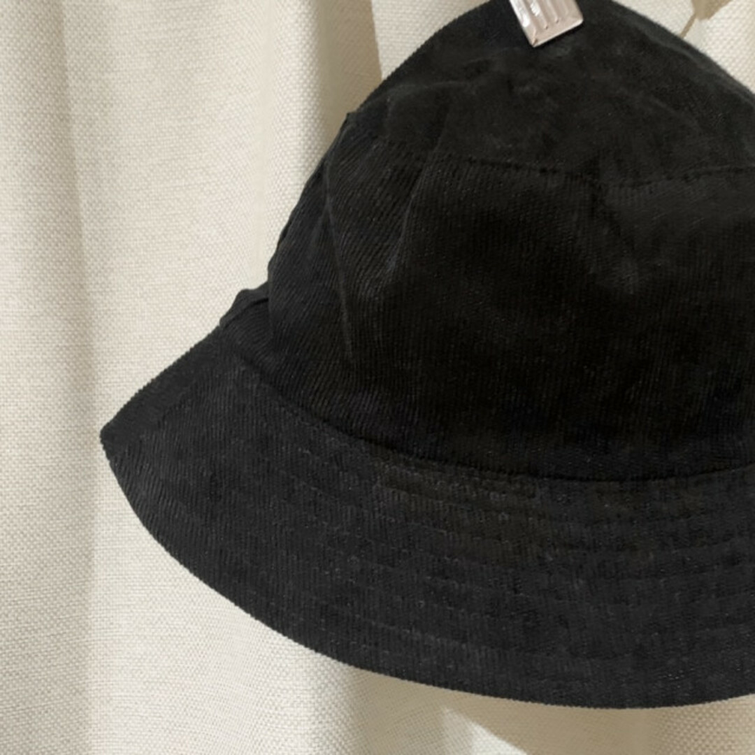 コーデュロイ バケットハット 黒 帽子 レディース ファッション 小物 韓国 レディースの帽子(ハット)の商品写真
