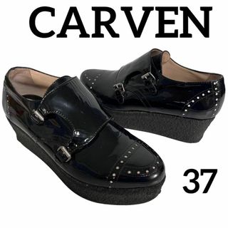 カルヴェン(CARVEN)のCARVEN カルヴェン エナメル ダブルモンクストラップ シューズ 厚底 37(ローファー/革靴)