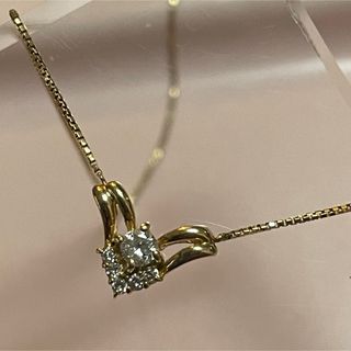 K18 ダイヤ付ネックレス D0.12ct(ネックレス)