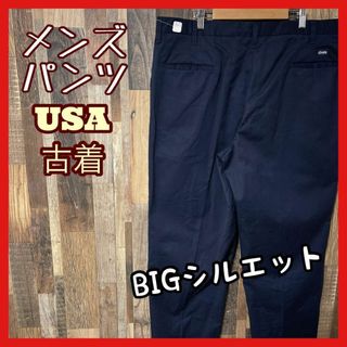 メンズ ワーク ゆるだぼ 2XL 40 ネイビー パンツ USA古着 90s(ワークパンツ/カーゴパンツ)