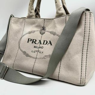 PRADA - 【正規品✨】プラダ カナパ 2way ハンドバッグ ショルダーバッグ グレー M