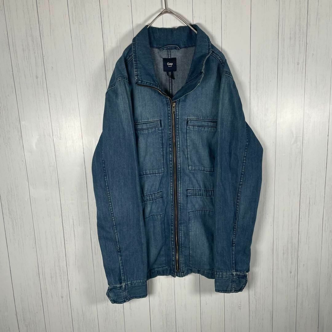 GAP(ギャップ)の[古着]GAP　デニムシャツ　ジップアップ　マルチポケット　オールド　青　レトロ メンズのトップス(シャツ)の商品写真