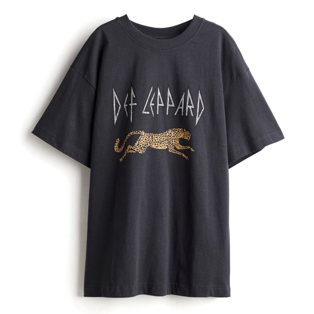 H&M(エイチアンドエム)の新品 H&M レオパード DEF LEPPARD Tシャツ L レディースのトップス(Tシャツ(半袖/袖なし))の商品写真