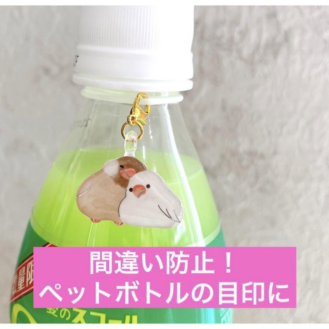 文鳥　小鳥　アンブレラマーカー　目印　レジン　ハンドメイド　プレゼント キッズ/ベビー/マタニティのメモリアル/セレモニー用品(その他)の商品写真