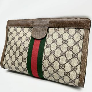 グッチ(Gucci)の【極美品✨】グッチ シェリーライン PVC レザー クラッチバッグ(クラッチバッグ)