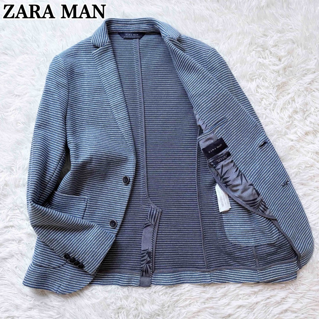 ZARA(ザラ)のZARA ザラマン アンコンジャケット カジュアルジャケット コットン 48 L メンズのジャケット/アウター(テーラードジャケット)の商品写真