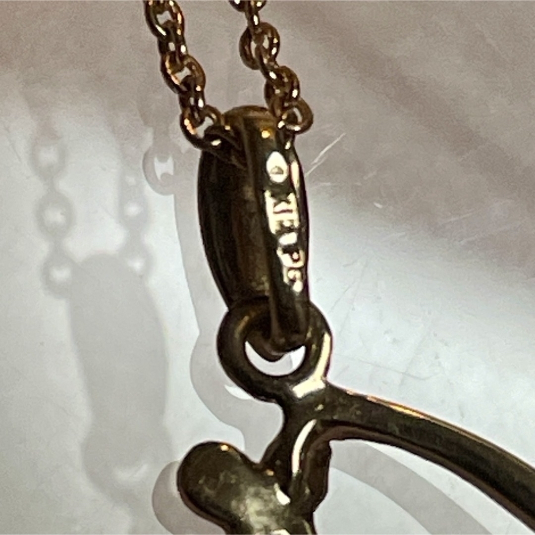 K18PG バタフライモチーフ ダイヤ付 ネックレス 蝶々 レディースのアクセサリー(ネックレス)の商品写真