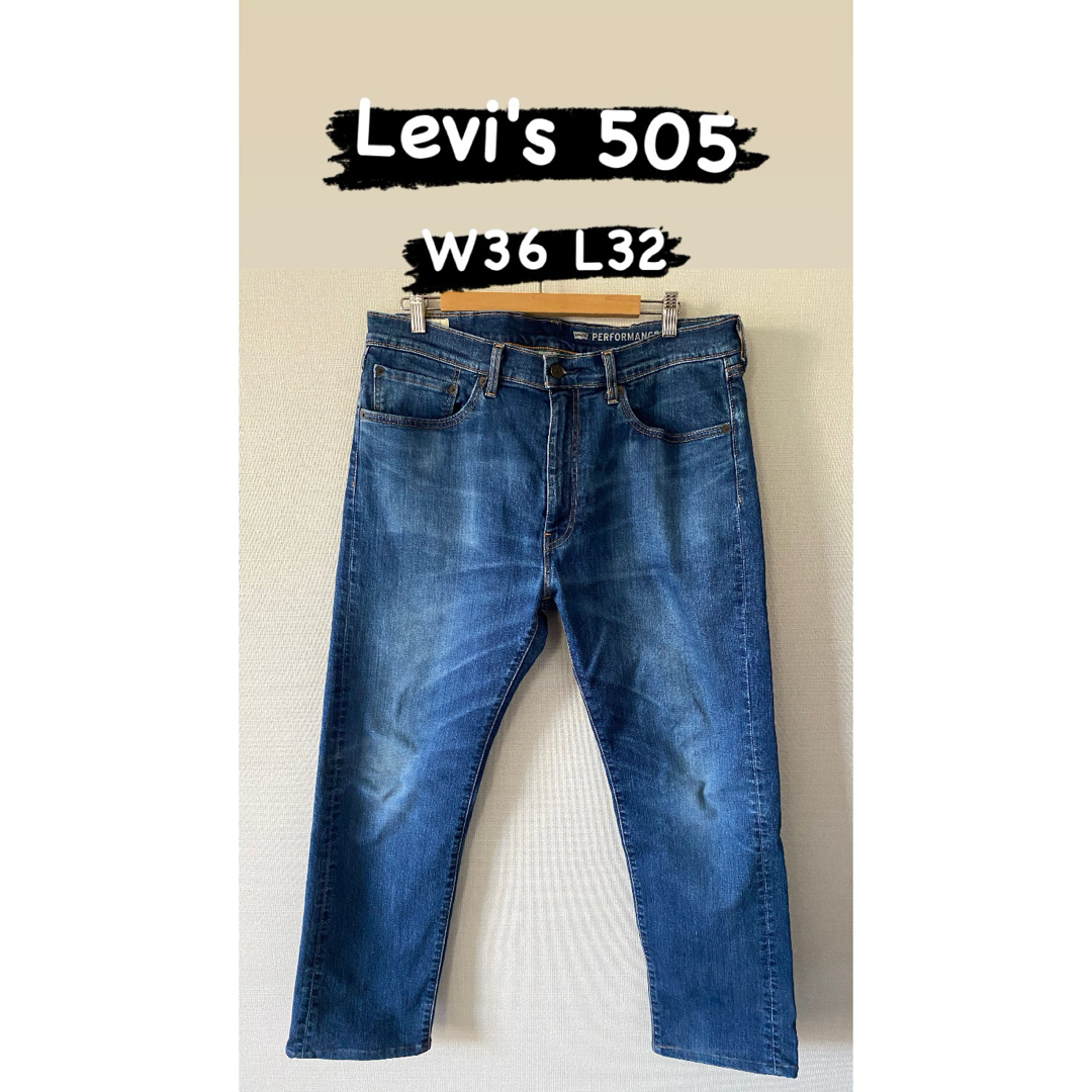 Levi's(リーバイス)のLevi's 505 BIGE 革パッチ デニム ジーパン リーバイス メンズのパンツ(デニム/ジーンズ)の商品写真