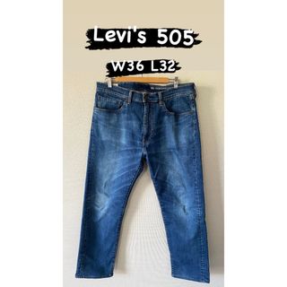 リーバイス(Levi's)のLevi's 505 BIGE 革パッチ デニム ジーパン リーバイス(デニム/ジーンズ)