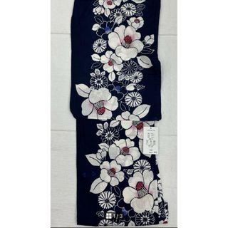 新品　浴衣　花柄　紺色(浴衣)