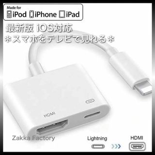 iphone ipad HDMI 変換 アダプタ ケーブル スマホ 接続 テレビ(映像用ケーブル)