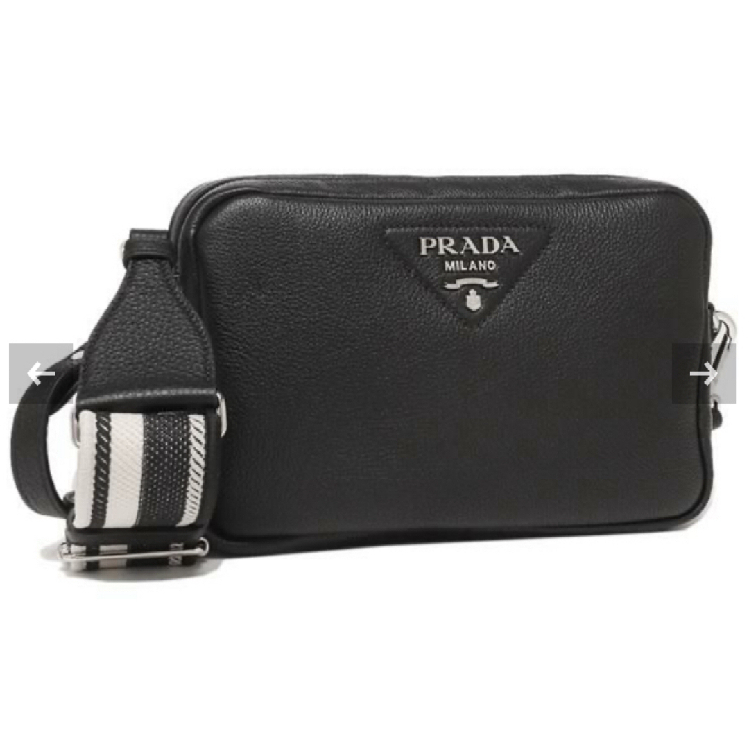 PRADA(プラダ)のPRADA プラダ ショルダーバッグ ヴィテロダイノ ロゴ ブラック レディースのバッグ(ショルダーバッグ)の商品写真